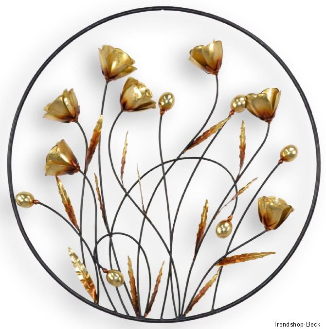 Wanddeko Aus Metall Blumen Wandbild Metallbild Wandschmuck Deko Bild