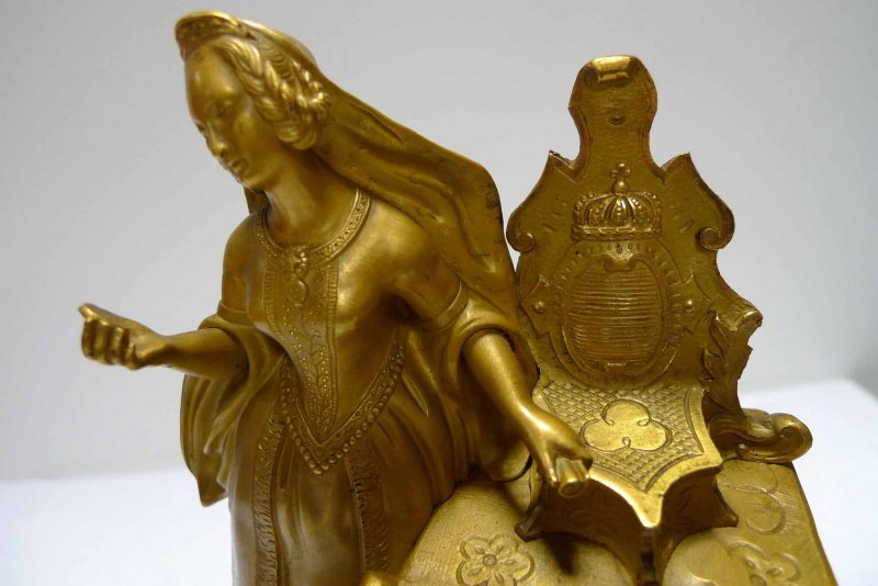 Antike französische Kaminuhr Bronze vergoldet - 19. Jhd. - 1 Jahr