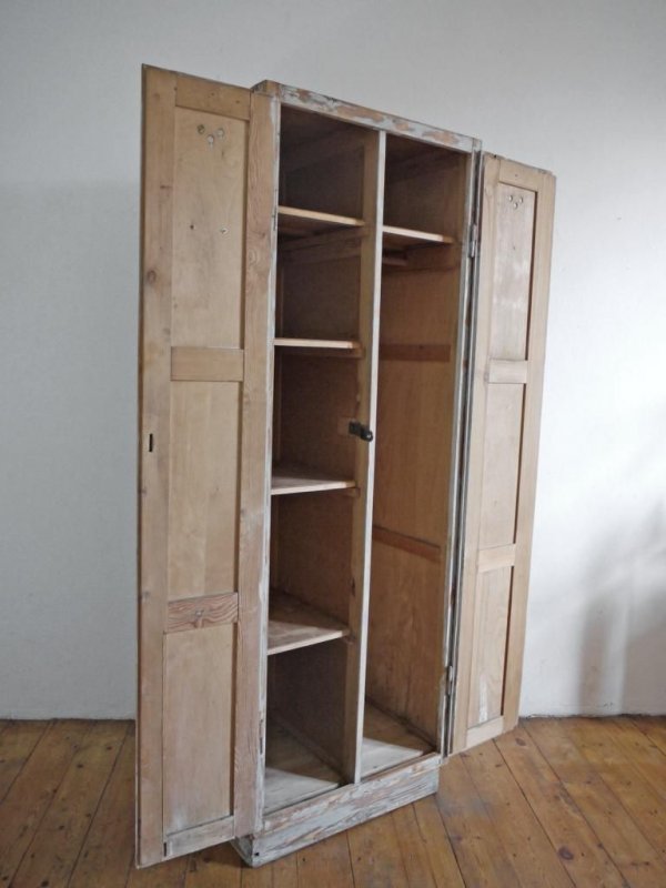 Spind Schrank Holz Shabby Weiß Schrank Loft Industriedesign Vintage
