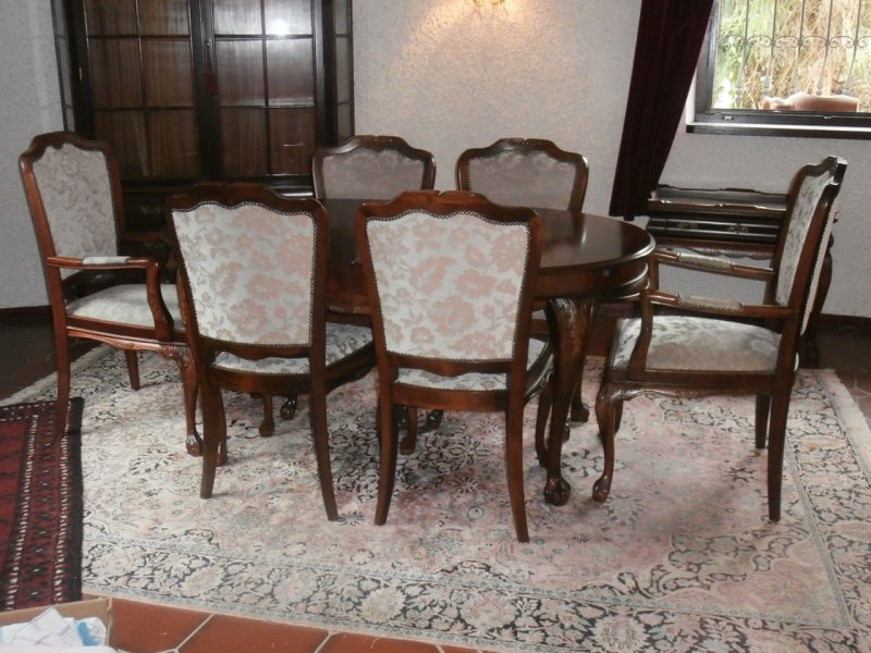 Esszimmer Essgruppe Esstisch+6 Stühle Klassische Italienische Stilmöbel