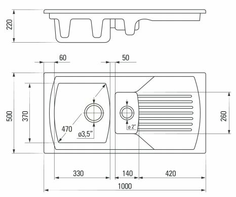 Keramikspüle Küchenspüle Keramik Spülbecken Weiss Lusitano