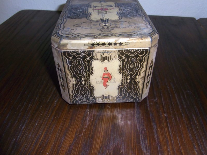 alte Blechdose Eduscho Eduard Schopf Bremen 15,5 x 11 x9,5cm Kaffee Tee