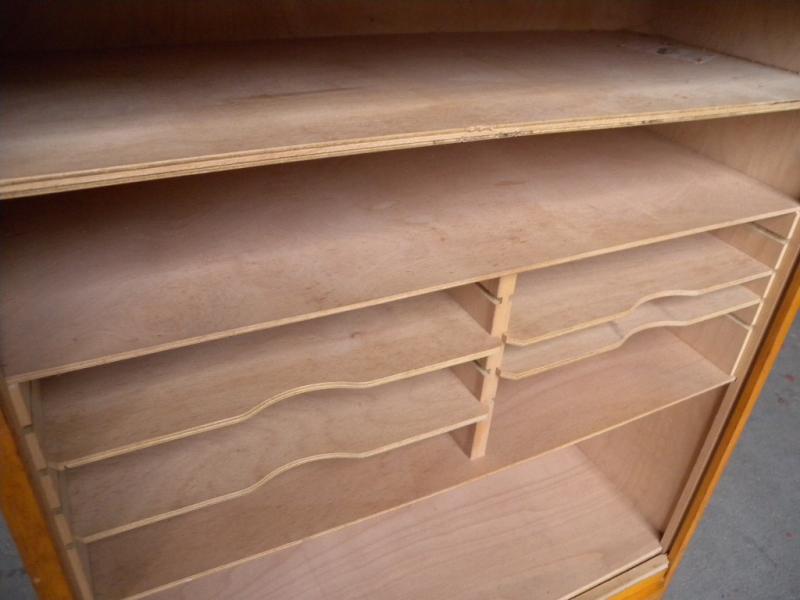 Vintage Art Deco Rolladenschrank Rollschrank Planschrank Büroschrank