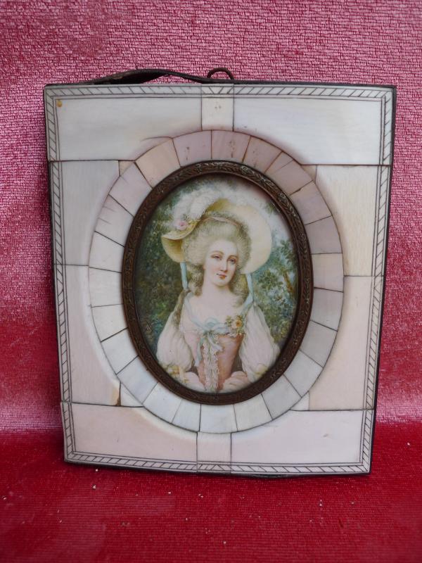 Beautiful,antique Miniature__Portrait of Noble__magnifying glass