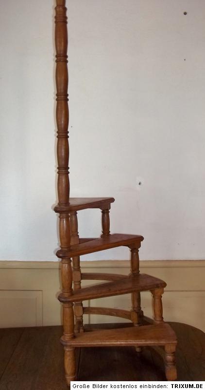 alte Bibliotheksleiter-Treppenleiter-Wendeltreppe-4 Stufen