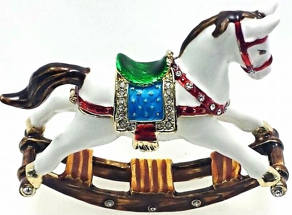 Schaukelpferd Schmuck Schatulle Pillendose Figur Luxus Sammlerstück Geschenk Box