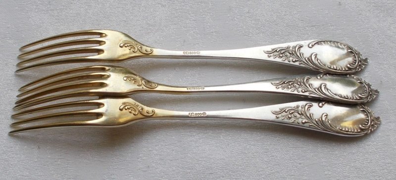 Obst *RAR* Seltene kleine Käse- gabel Friederike BSF aus 800er Silber