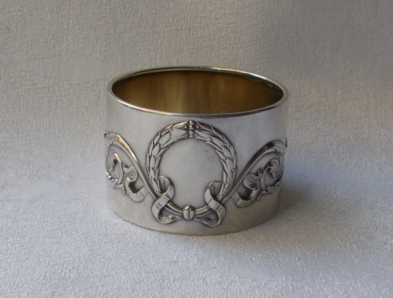 Rar Seltener Napkin Ring In Empire Style From 800er Silver Binder