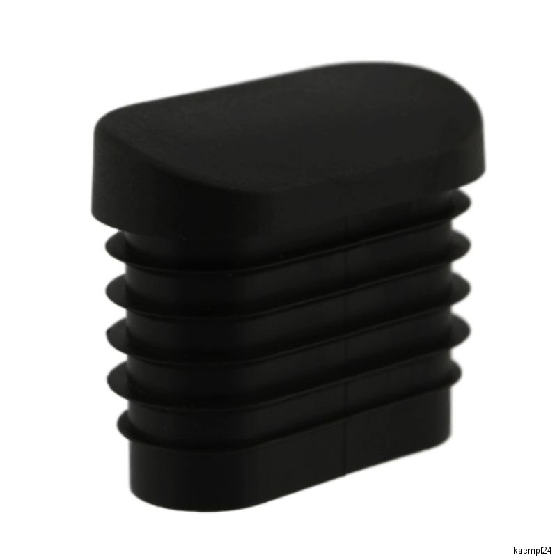 4 x Fussstopfen 38 x 20mm schwarz Ovalrohr Rohrstopfen Fusskappen