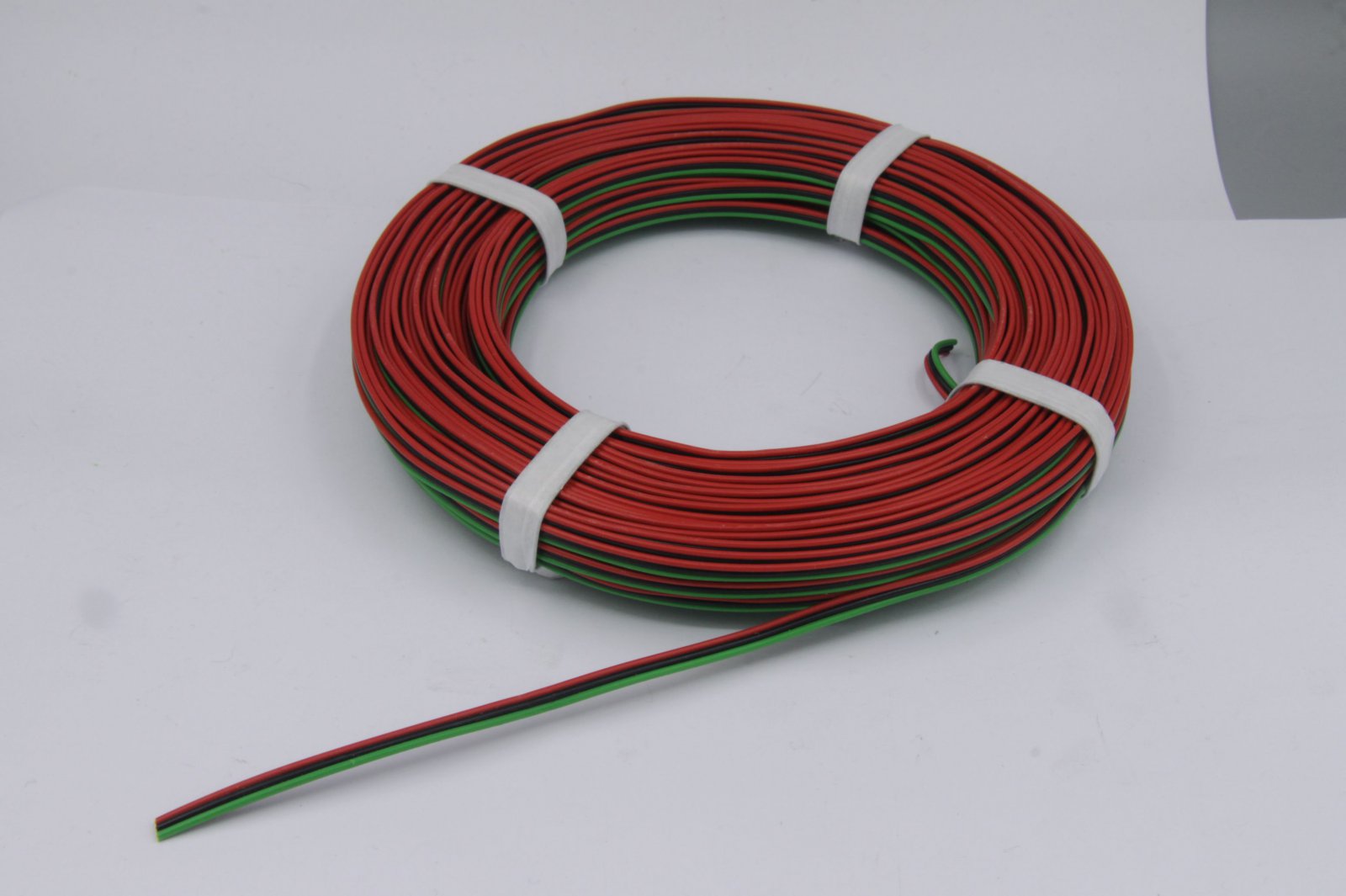 25m flexible Drillingslitze für Roco rot-sw-grün 3 x 0,14 mm² Neuware