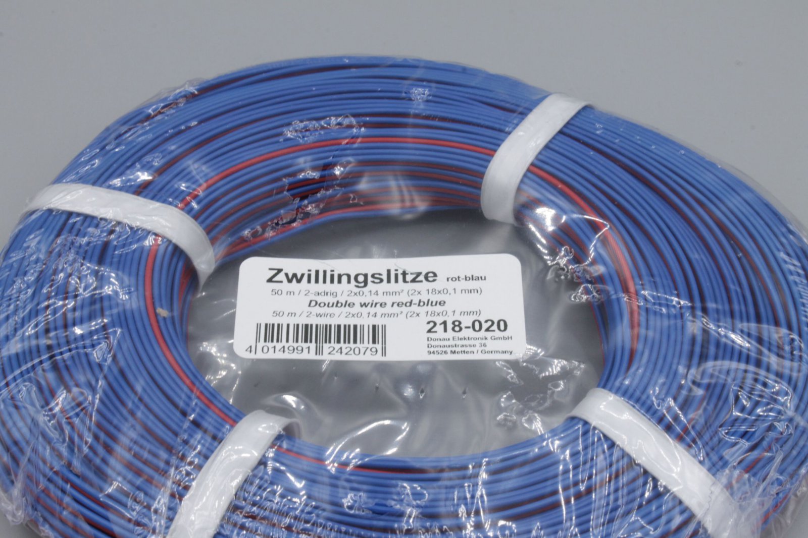20m Blau Rot LiYz 2x0,14mm² Kabel Litze Zwillingslitze 2-adrig Modellbau 