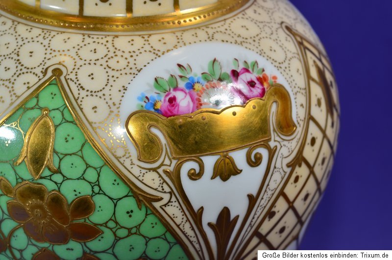 VASE ROSENTHAL+THOMAS handbemalt von Porzellanmalerei STICHER nach 1908