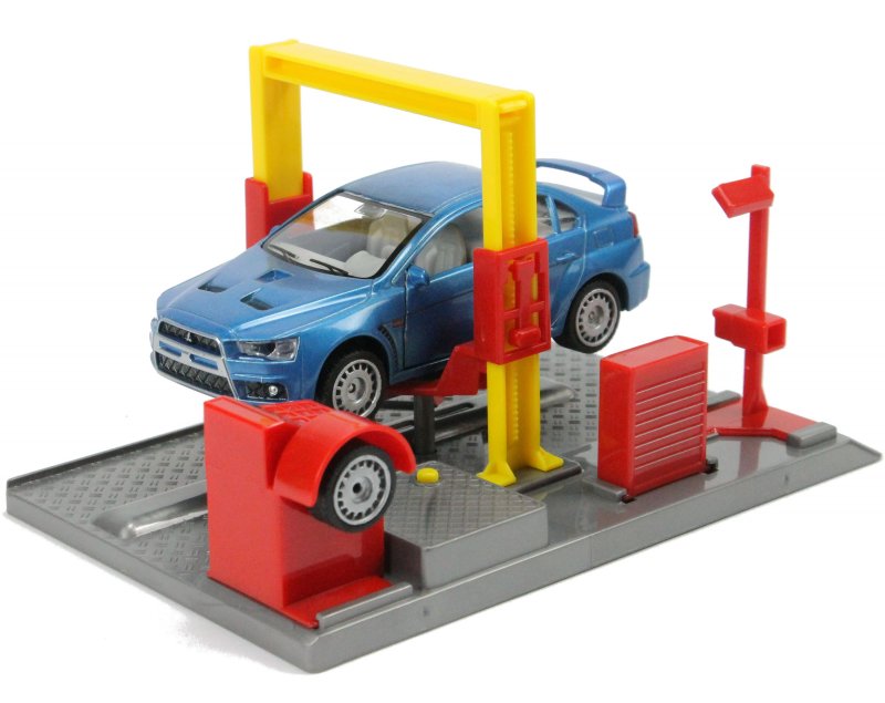 Autowerkstatt Garage mit Hebebühne Modellauto Mitsubishi ...
