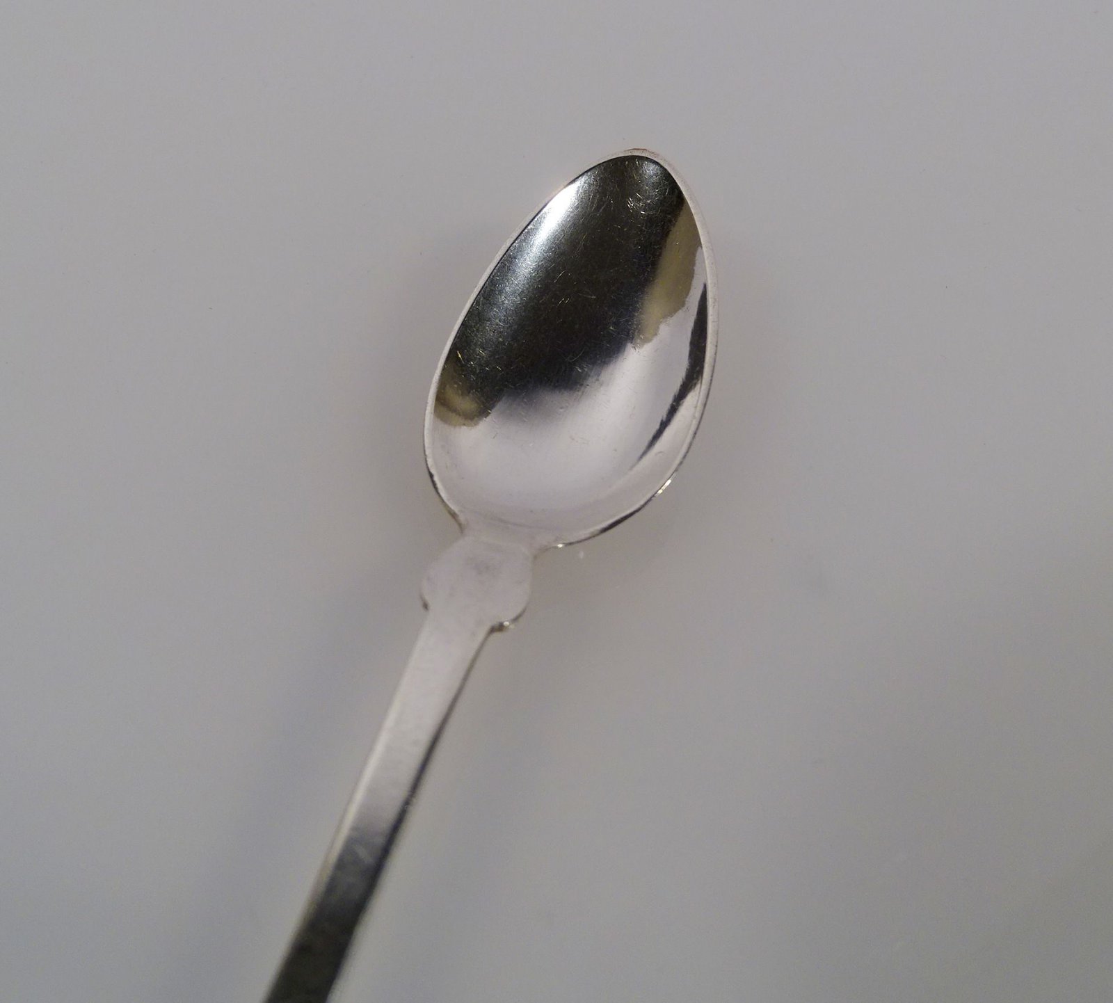 Biedermeier Kaffeelöffel Spaten Form Halbmond Krone 800 Silber Monogramm EB