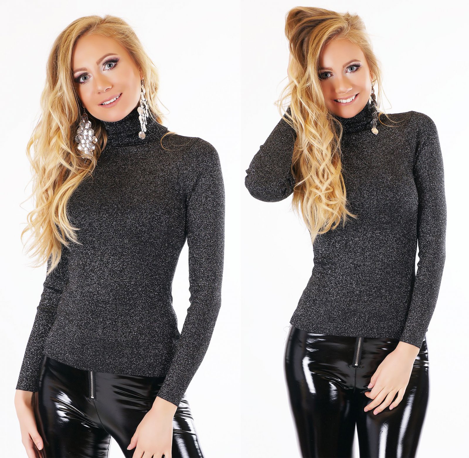 pullover schwarz mit glitzer