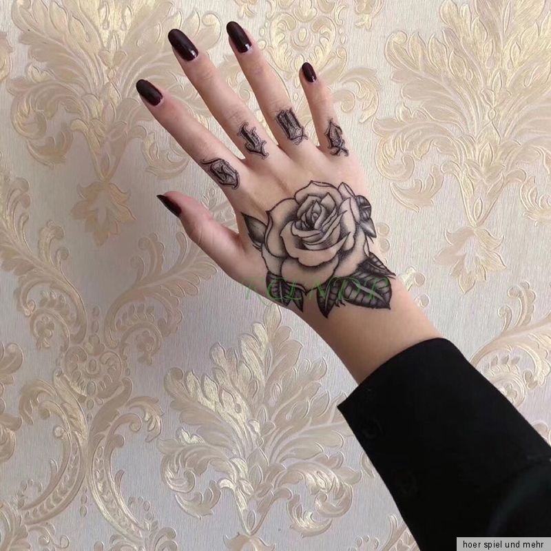 Temporares 3d Design Hand Tattoo Arm Einmal Tattoo Wasserfest Korperkunst Rose Ebay