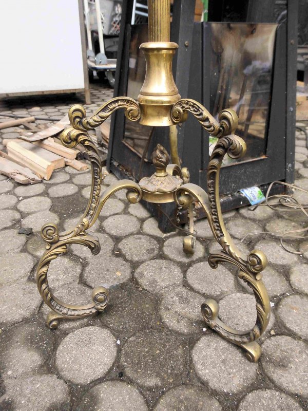 Alte große Stehlampe H 175 cm 3 Flammig Messing Bronze | eBay