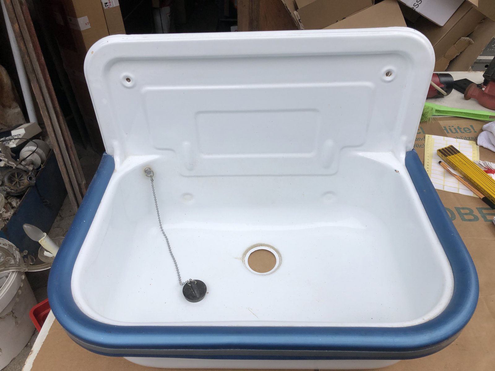 Emailwaschbecken Waschbecken für Garten Keller Laube Eisenblech | eBay