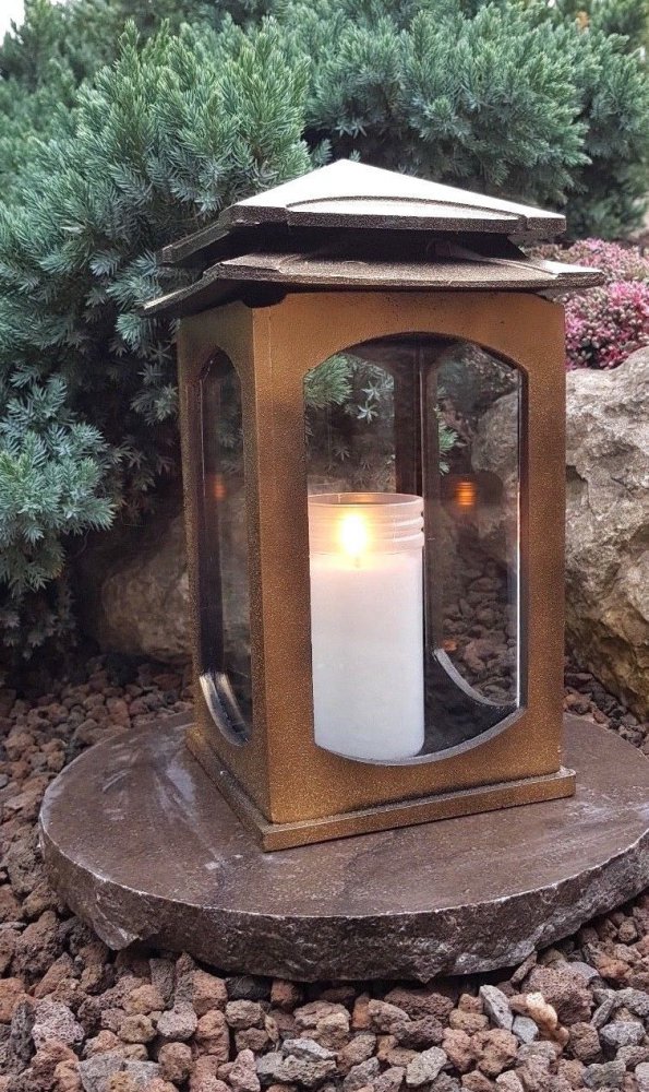 ** Grablaterne /& Sockel Grablampe Lampe Grableuchte Grablicht Grabschmuck Kerze