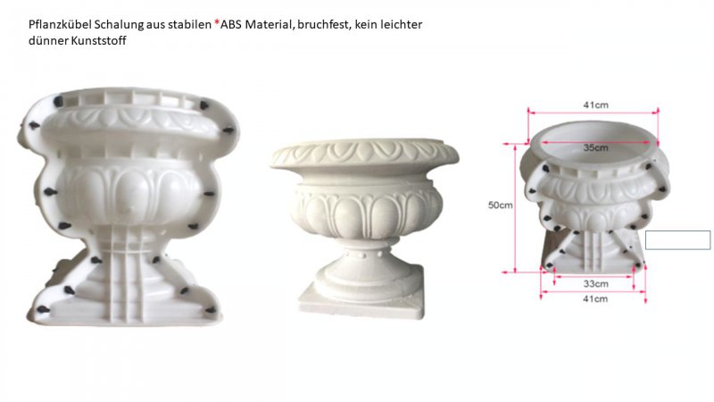 Gießform Betonform Schalungsform Abform Amphore Blumentopf 50x41cm Milano
