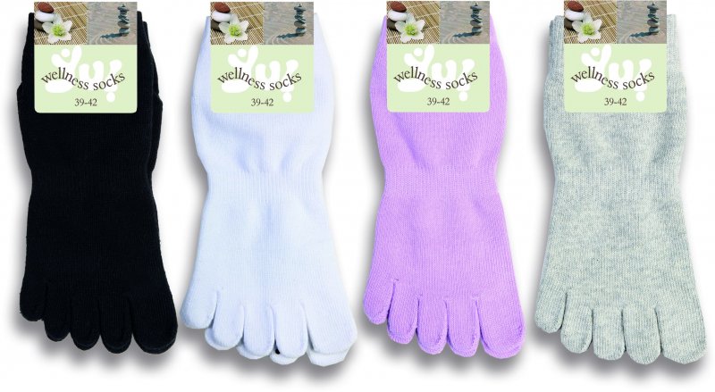 1 oder 2 Paar 5-Zehen-Socken Kurzschaft Wellness mit ABS,Größen 35-38 /& 39-42