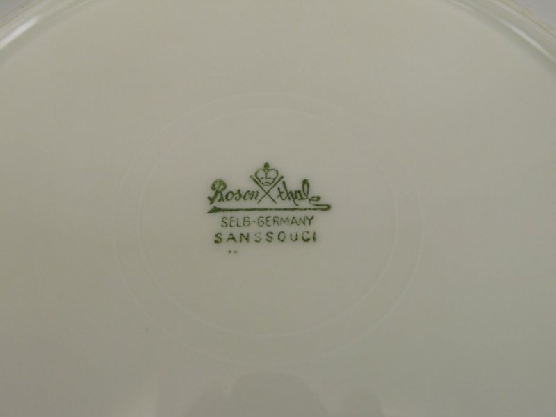 Suppenteller D 25 cm Rosenthal Sanssouci elfenbeinfarben Poliergoldband 2992