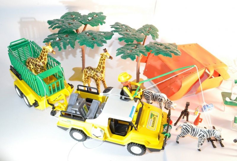 Playmobil 3189 Safariwelt Ngorongoro Jeep,Zebra,Giraffe,Jäger, 1981
