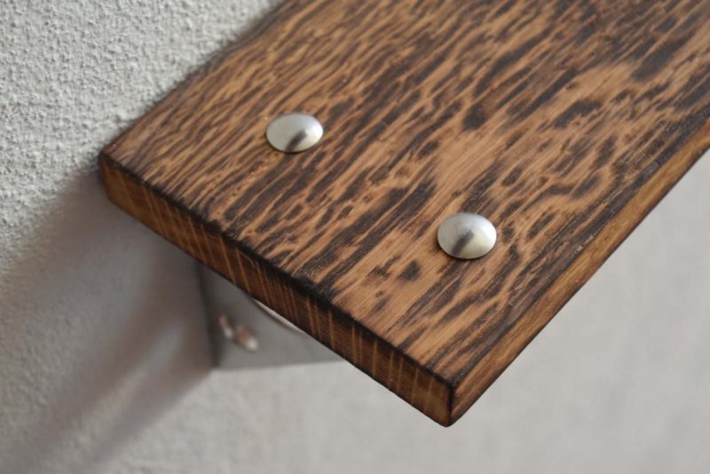 Wandregal Loft Vintage Eiche massiv Wandboard IndustrieDesign Holz