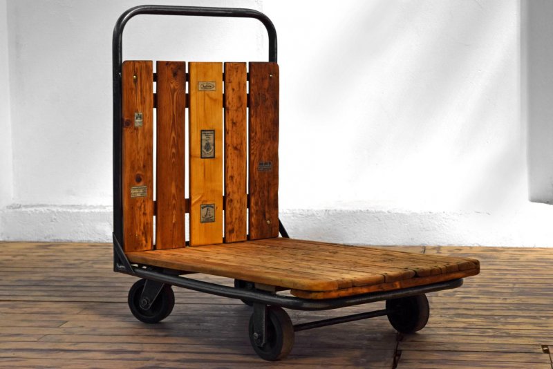 Fabrikwagen Antik Rollwagen Transportwagen Alt Holz Vintage Wagen