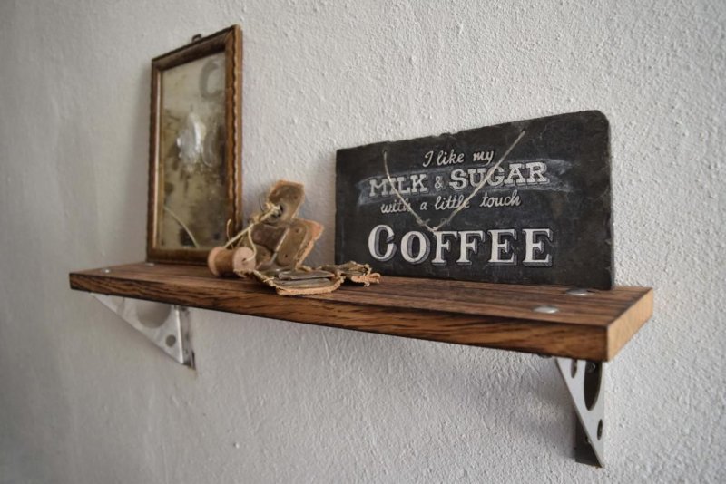 Wandregal Loft Vintage Eiche massiv Wandboard IndustrieDesign Holz