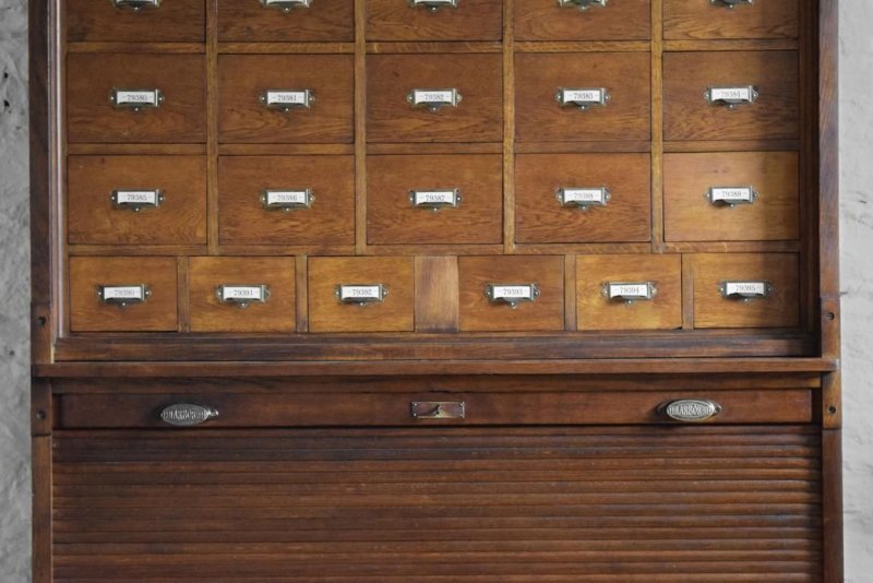 Apothekerschrank Antik Schubladenschrank Rolladenschrank Alt Vintage