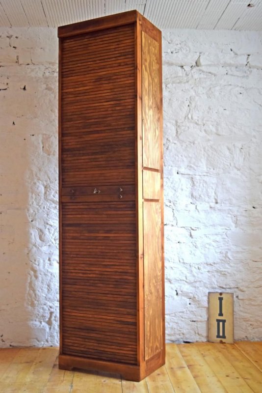 1 von 4: Rolladenschrank Antik Holz Alt Büroschrank Loft Aktenschrank