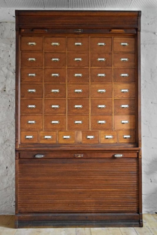 Apothekerschrank Antik Schubladenschrank Rolladenschrank Alt Vintage