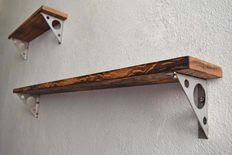 Wandregal Loft Vintage Eiche massiv Wandboard IndustrieDesign Holz