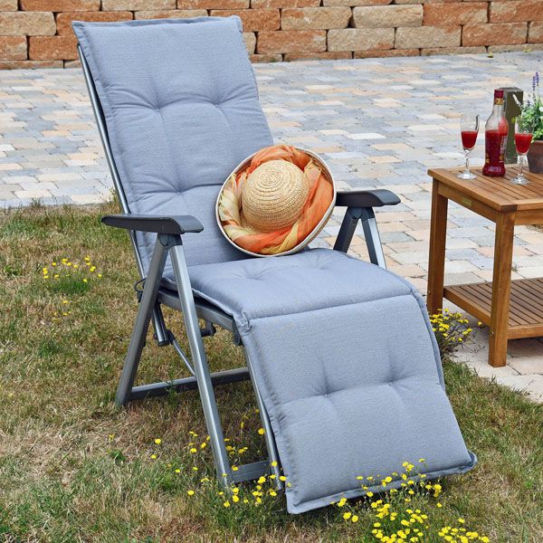 TOP Auflagen für Relaxliegen in grau Liegestuhl Relax Relaxauflagen