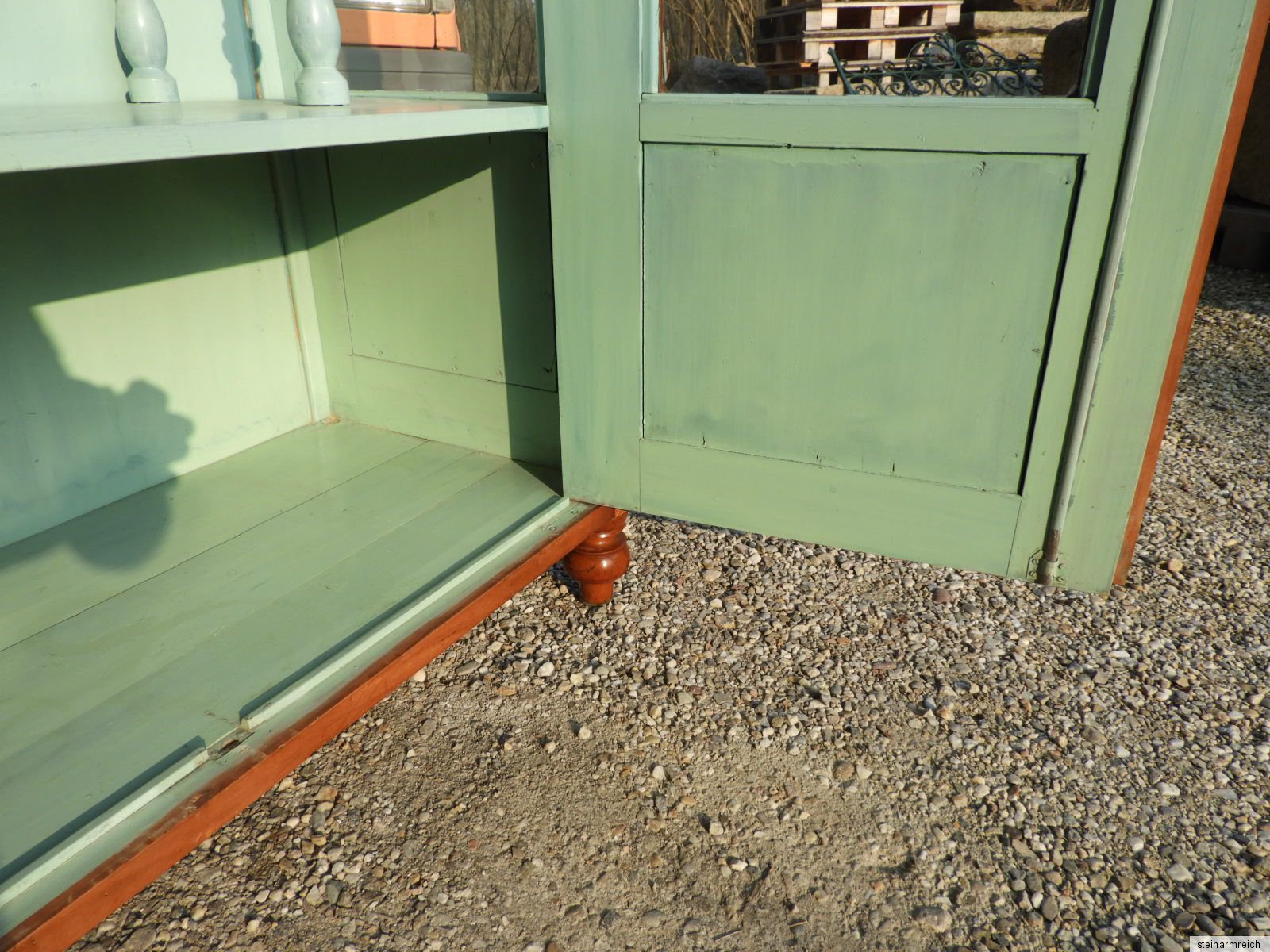 c1900 GRÜNDERZEIT VITRINE Kirsche Glasvitrine Glasschrank altdeutsch