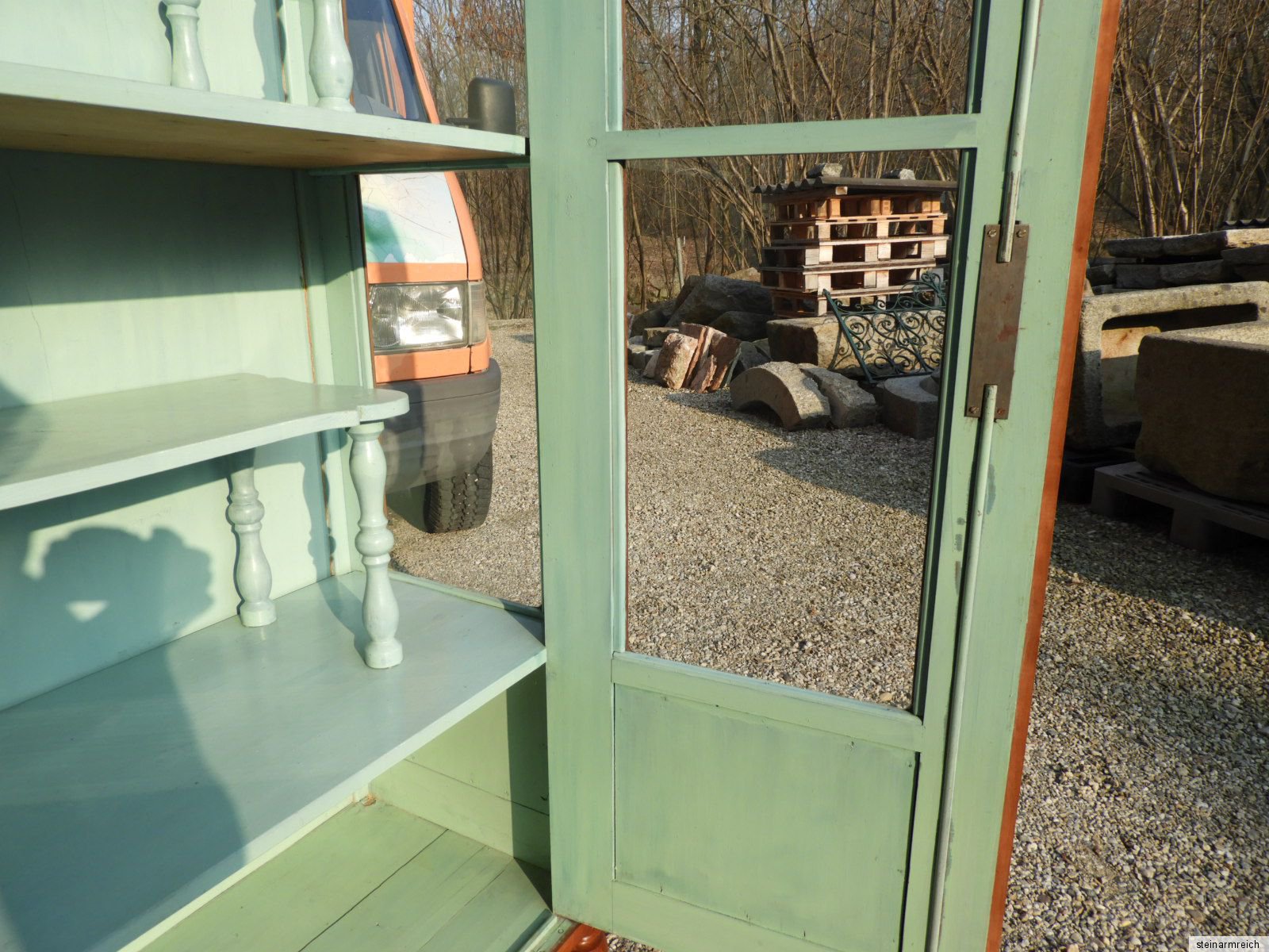 c1900 GRÜNDERZEIT VITRINE Kirsche Glasvitrine Glasschrank altdeutsch