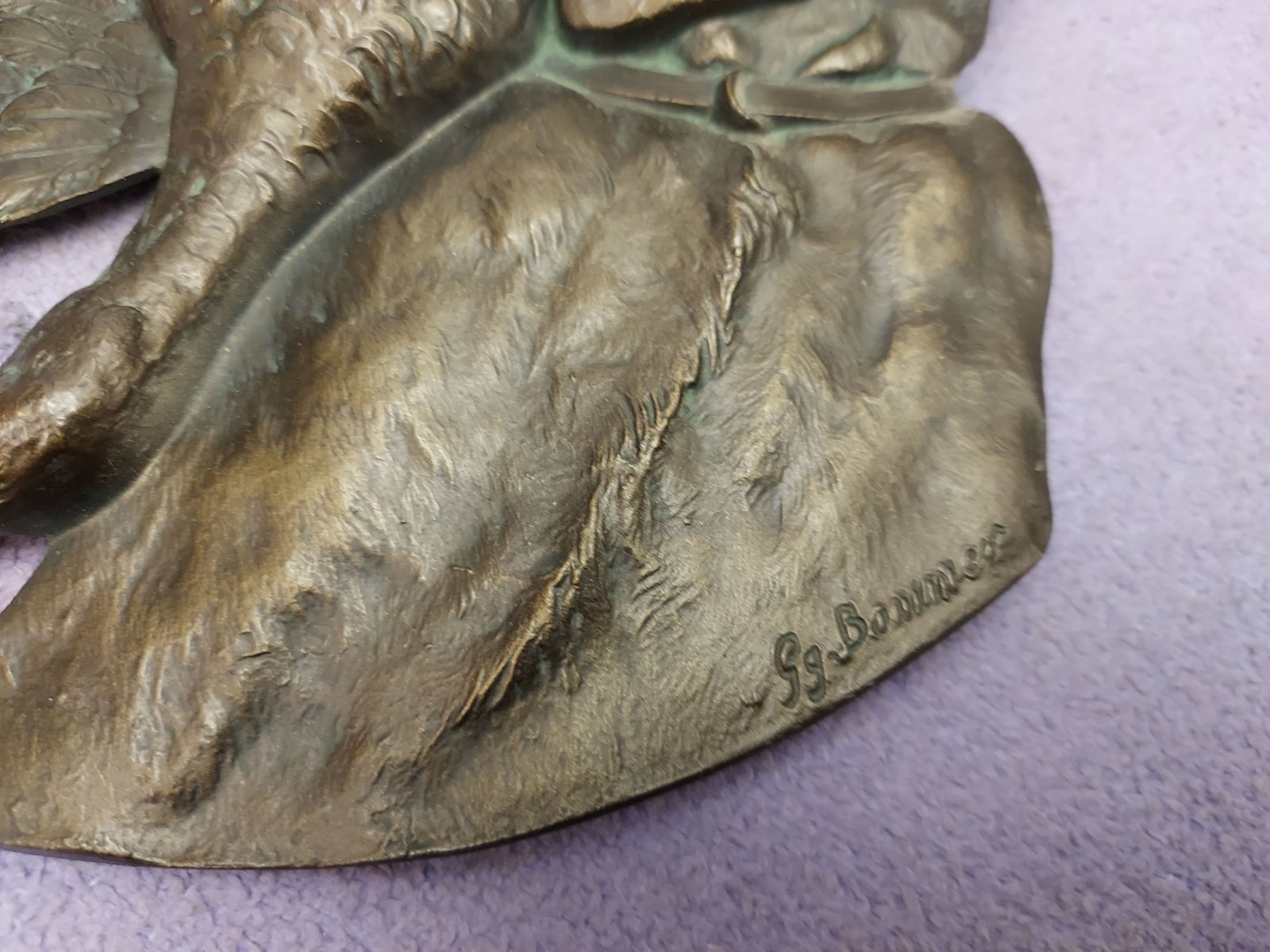 Jagd Deko 3-tlg. Set Holzfiguren Handgeschnitzt Wanddeko Jagdhund