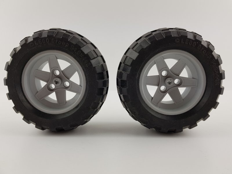 Lego® Technic 2 Räder Reifen mit Felge 94.8 x 44R große Reifen Truck LKW Traktor
