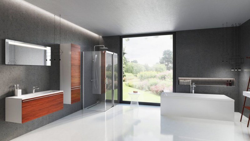 Badmöbel Set "CLEAR 100 CM" MÖBEL BADSET MIT WASCHBECKEN WEISS