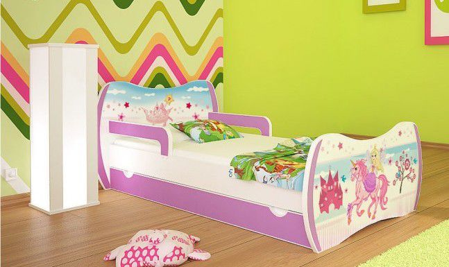 verschiedene Variante DM Kinderbett "EINHORN" mit Matratze und Bettkasten