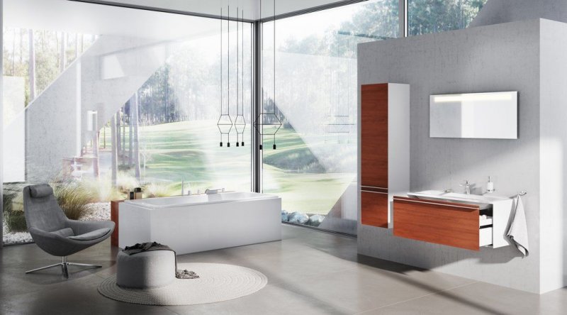 Badmöbel Set "CLEAR 100 CM" MÖBEL BADSET MIT WASCHBECKEN WEISS