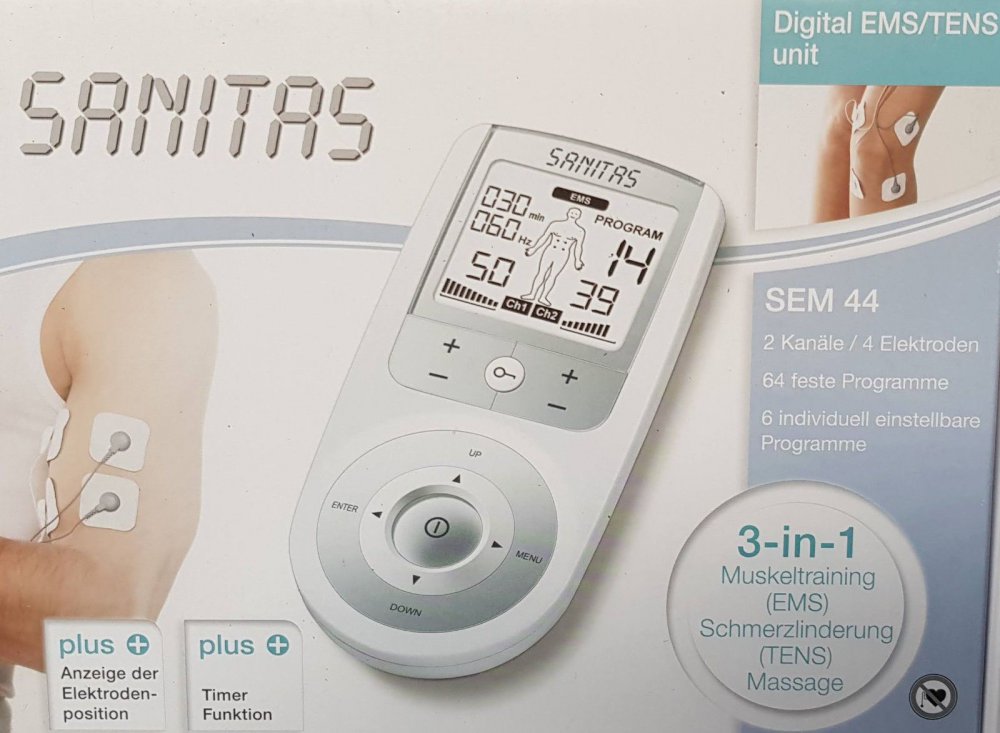 Sanitas sem 44 digital EMS/tens tensgerät 3-in1 multifunción