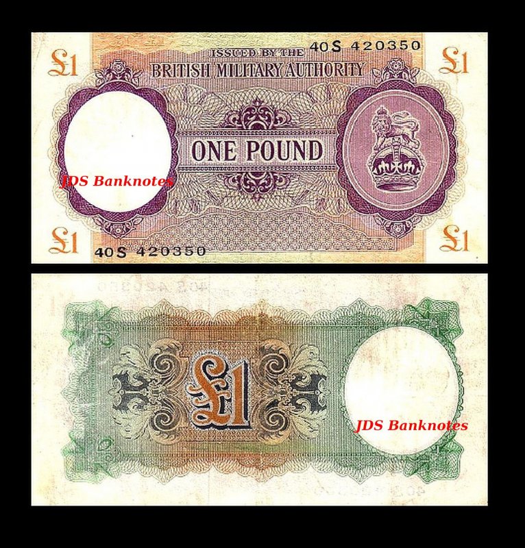 2x 6 Pence Issue ND 1943-21 BRITISH MILITARY AUTHORITY 1 Pound