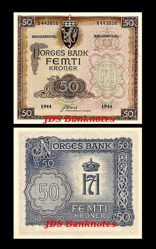 UNC Reproduction Norge 500 Kroner 1966