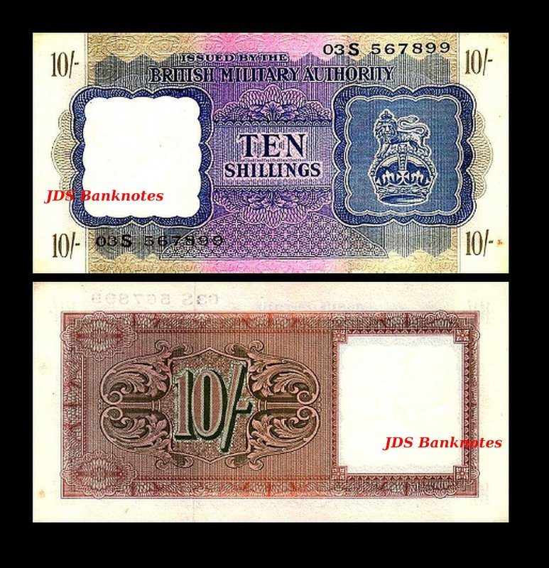 2x 6 Pence Issue ND 1943-21 BRITISH MILITARY AUTHORITY 1 Pound