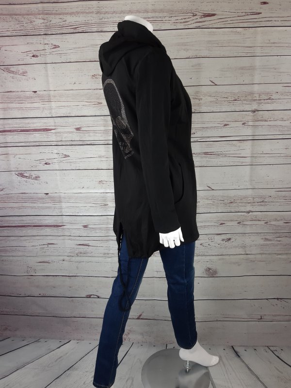 Damen Jacke Überwurf Totenkopf Schwarz One Size Neu Trend 36 Damen Jacke Überwurf Totenkopf Schwarz One Size Neu Trend 36