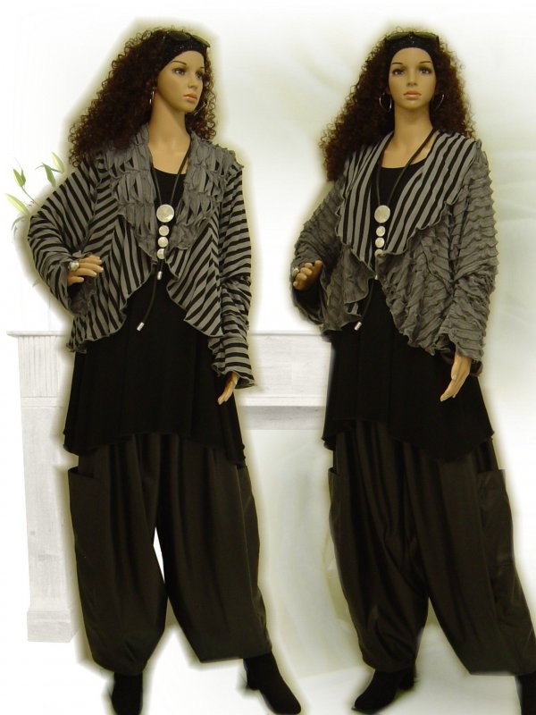 L XL XXL XXXL d.grau PoCo DeSiGn° LAGENLOOK Overlong Shirt Jersey Tunika 42-58