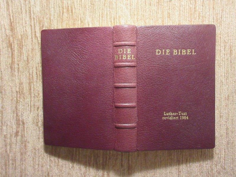 LUTHER BIBEL 1984 Schöner bibliophiler LEDER HANDEINBAND ...