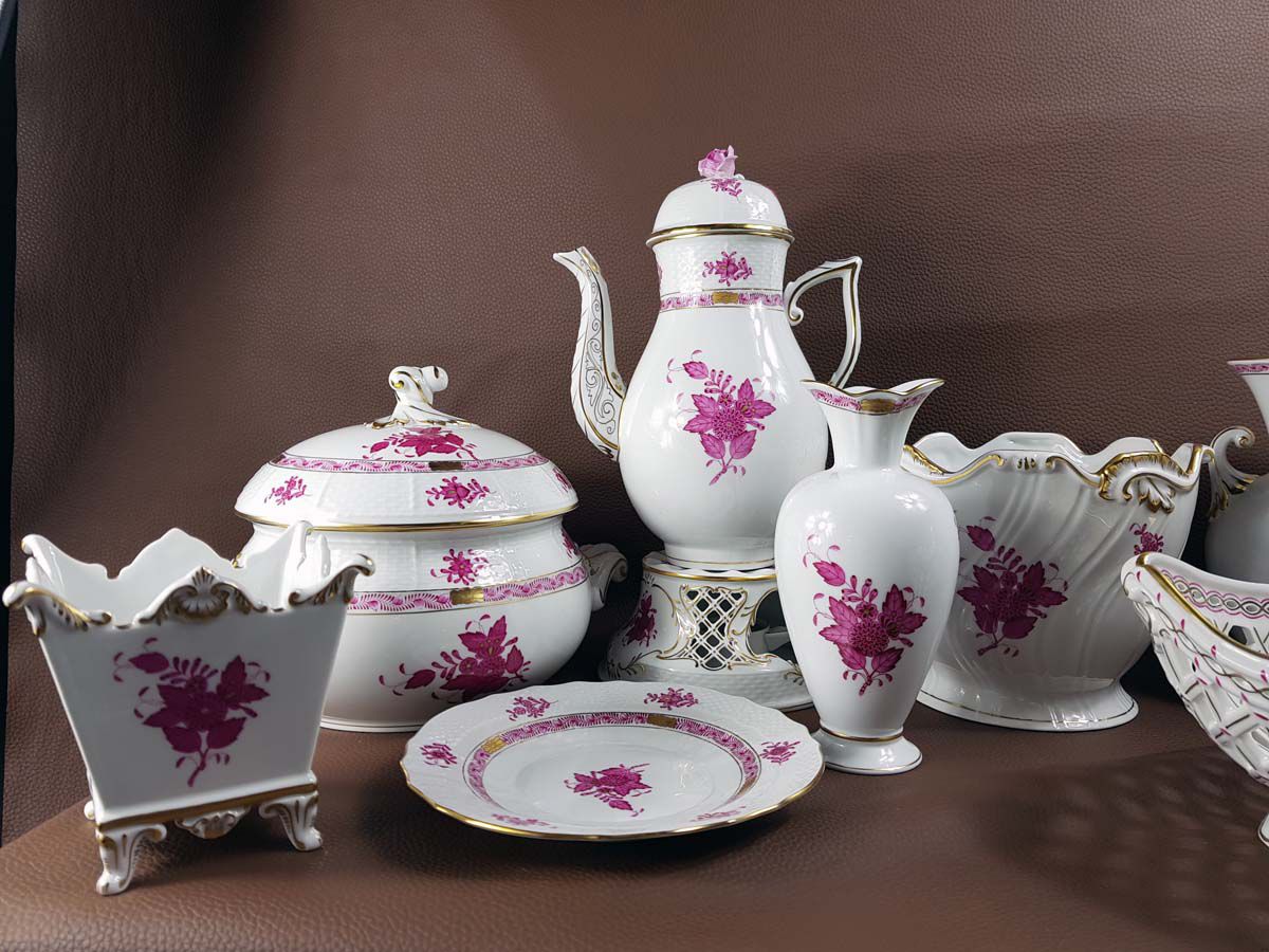 Herend Porzellan, Apponyi Purpur, seltene große Vase N° 7438 / AP eBay